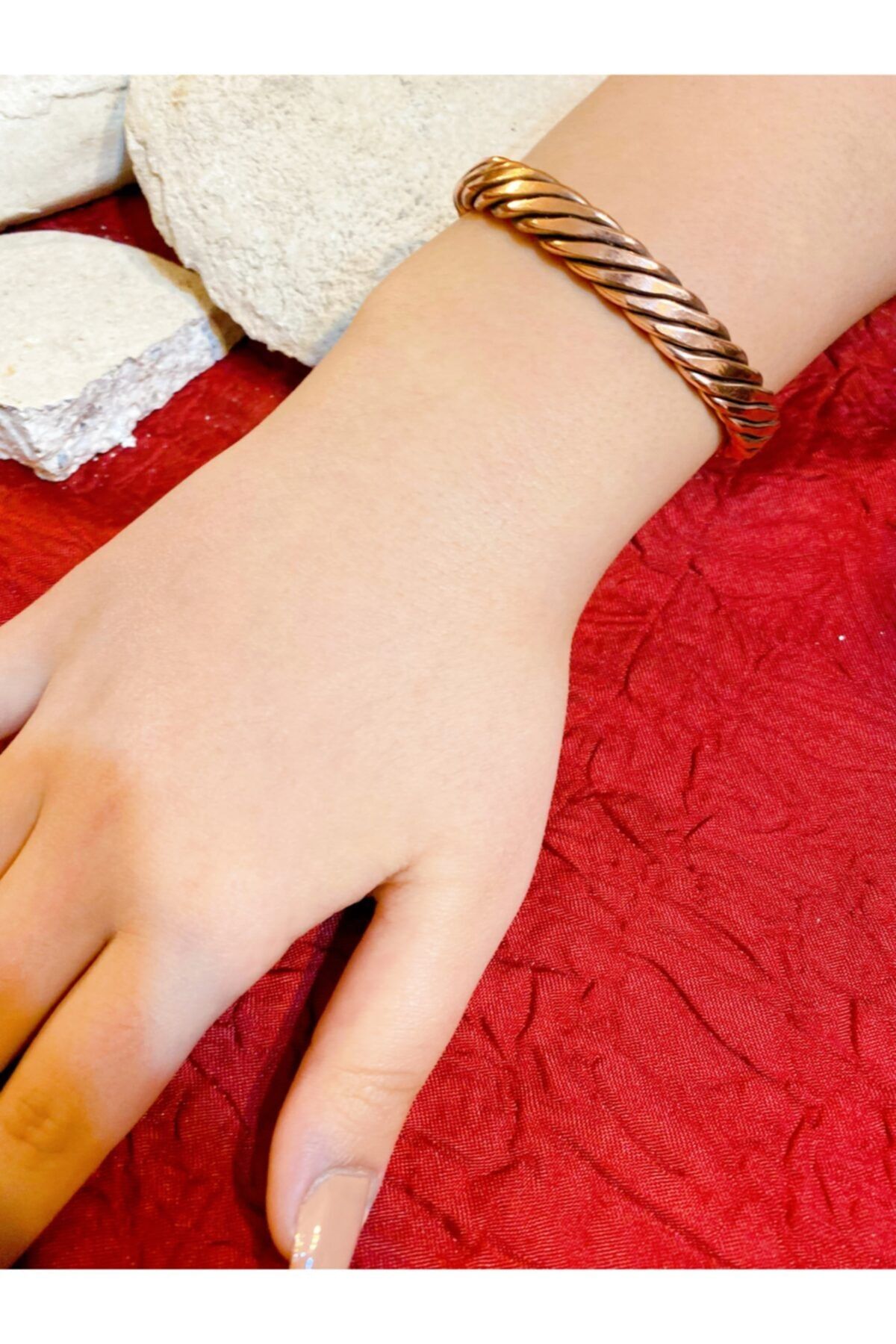 kapris concept Kalın Burgu Ham Bakır Antialerjik Unisex Antik Bileklik