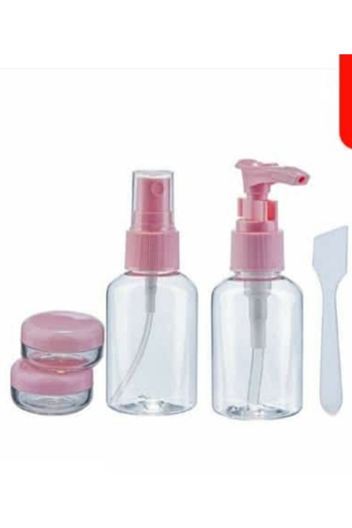 Hibana Kozmetik Seti Plastik 5 Prc Seyahat Kutulu Pembe