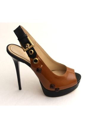 Taba-siyah Hakiki Deri-rugan Taşlı Rahat Kalıp Kadın Platform Topuk Ayakkabı TY-KRNVL000822