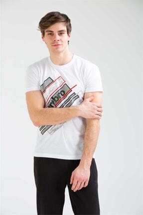 تصویر از Erkek Beyaz Basic T-shirt