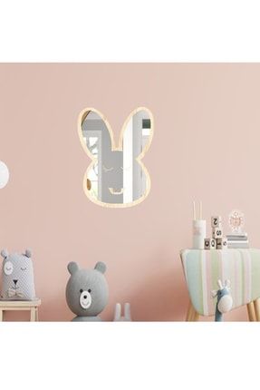 Sevimli Tavşan Figürlü Dekoratif Ayna Güvenli Kırılmaz Ayna KMS AYNA ÇOCUK ODASI