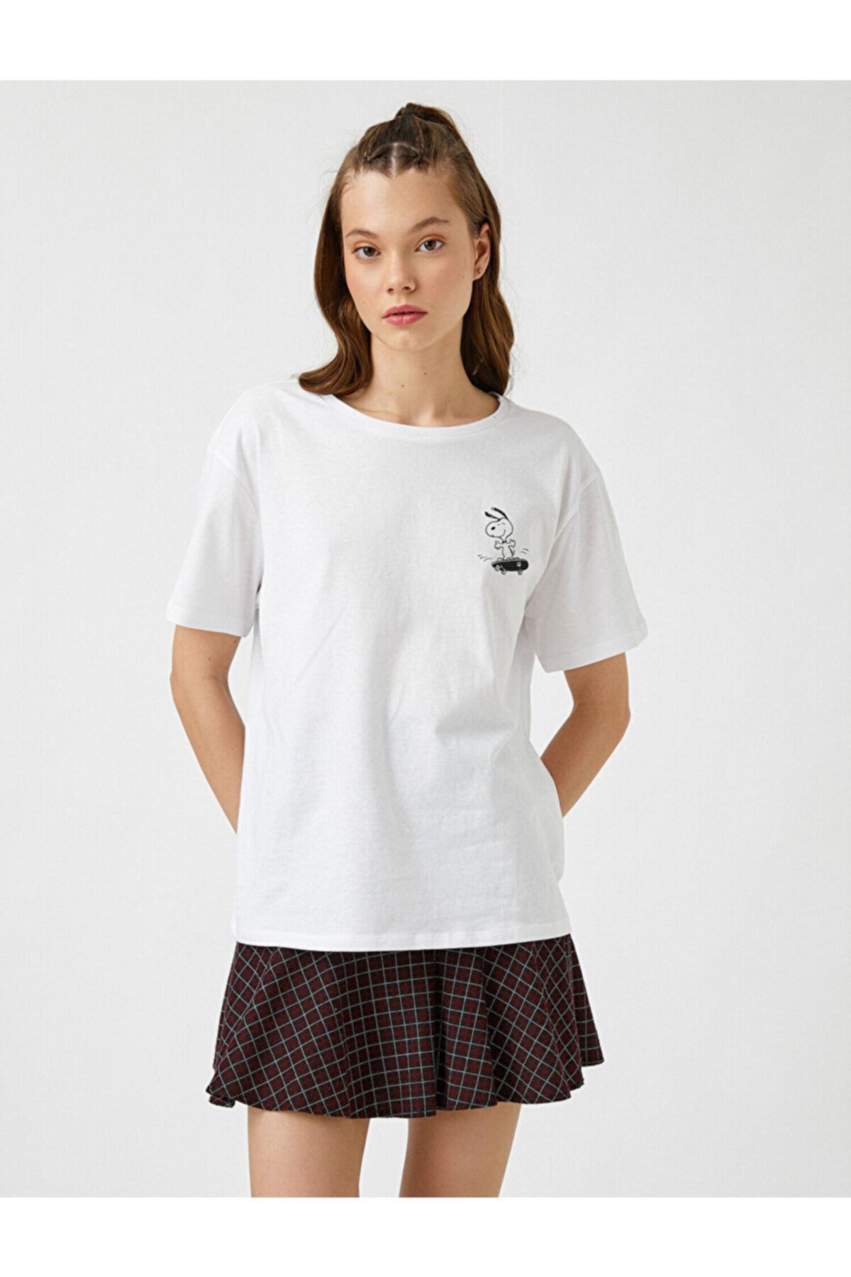 Koton T-Shirt Ecru Regular Fit Fast ausverkauft