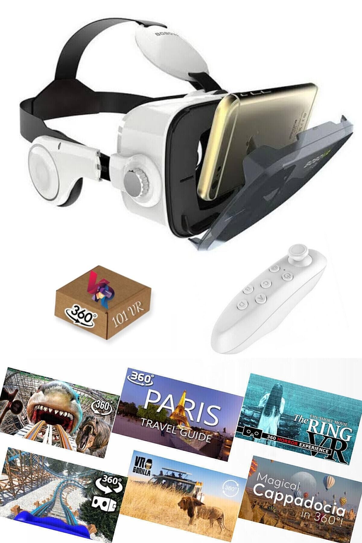 VR BOX 4in1 Sanal Gerçeklik Gözlüğü Kulaklıklı Bluettoth Kumanda Eğlence Seti