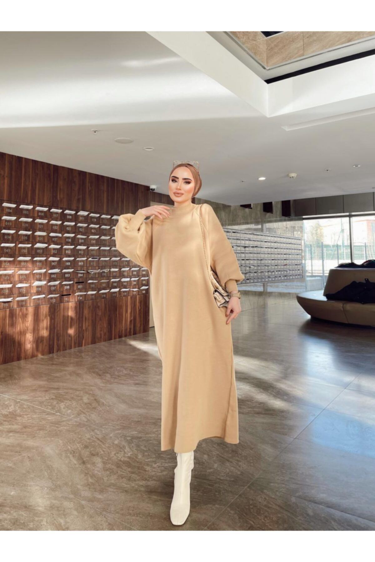 پیراهن پوشیده چند رنگ زنانه لباس آستین بالون اورجینال Rimel Moda