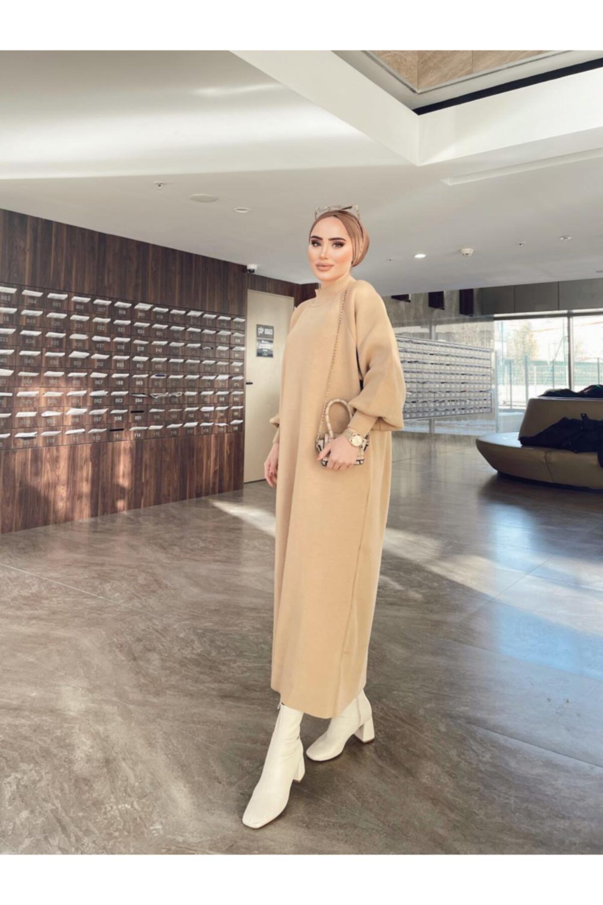 پیراهن پوشیده چند رنگ زنانه لباس آستین بالون اورجینال Rimel Moda