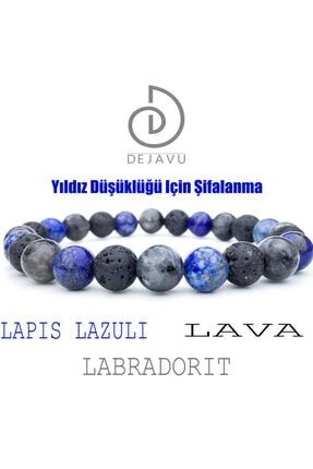 Öğrenci Doğal Lapis Lazuli,lava ,labradorit Yıldız Düşüklüğü Için Şifalanma Bileklik 8mm DEJ-14412310023