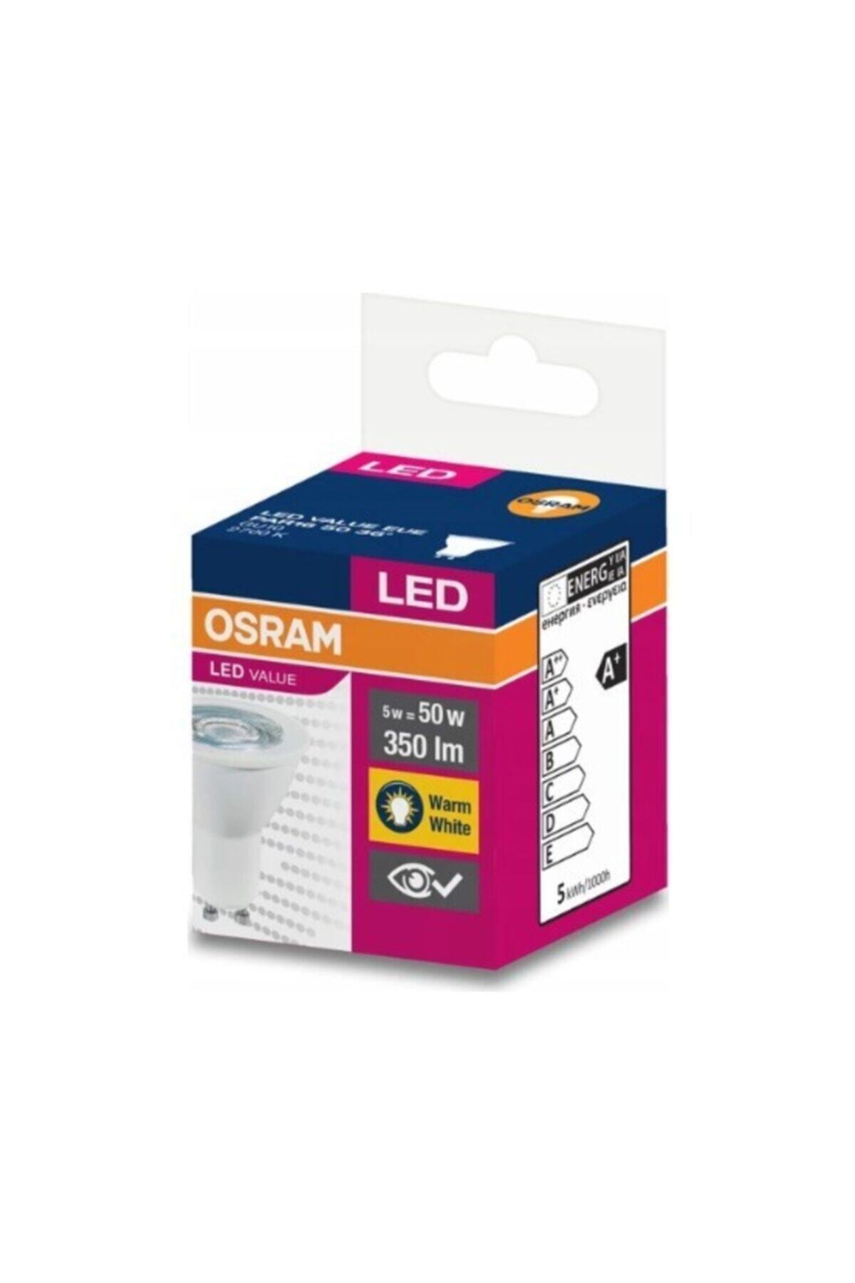 OSRAM LED VALUE Osram 5 Watt Par16 Gu10 Duy 2700k Sarı Led Çanak Ampul 10 Adet
