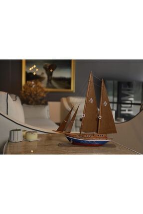 Ahşap Yelkenli Orta Boy Gemi Maketi, Yat Tekne Modeli DK-3