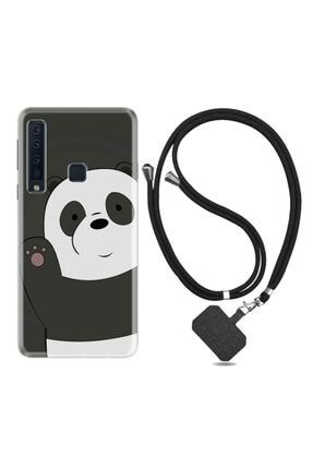 Samsung Galaxy A9 2018 Kılıf Desenli Silikon Ipli Boyun Askılı Hello Panda 1709 iplia9201813