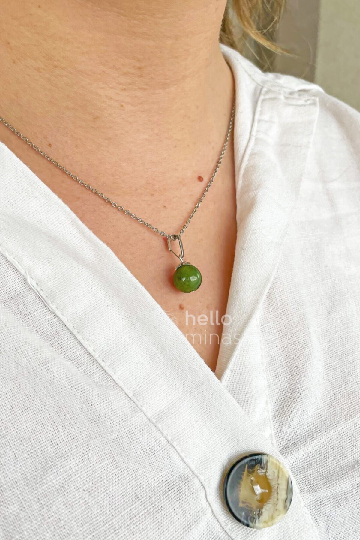 Hello Minaste-Jade Stone Natural Stone Necklace Without Chain - Abundance Stone 4
