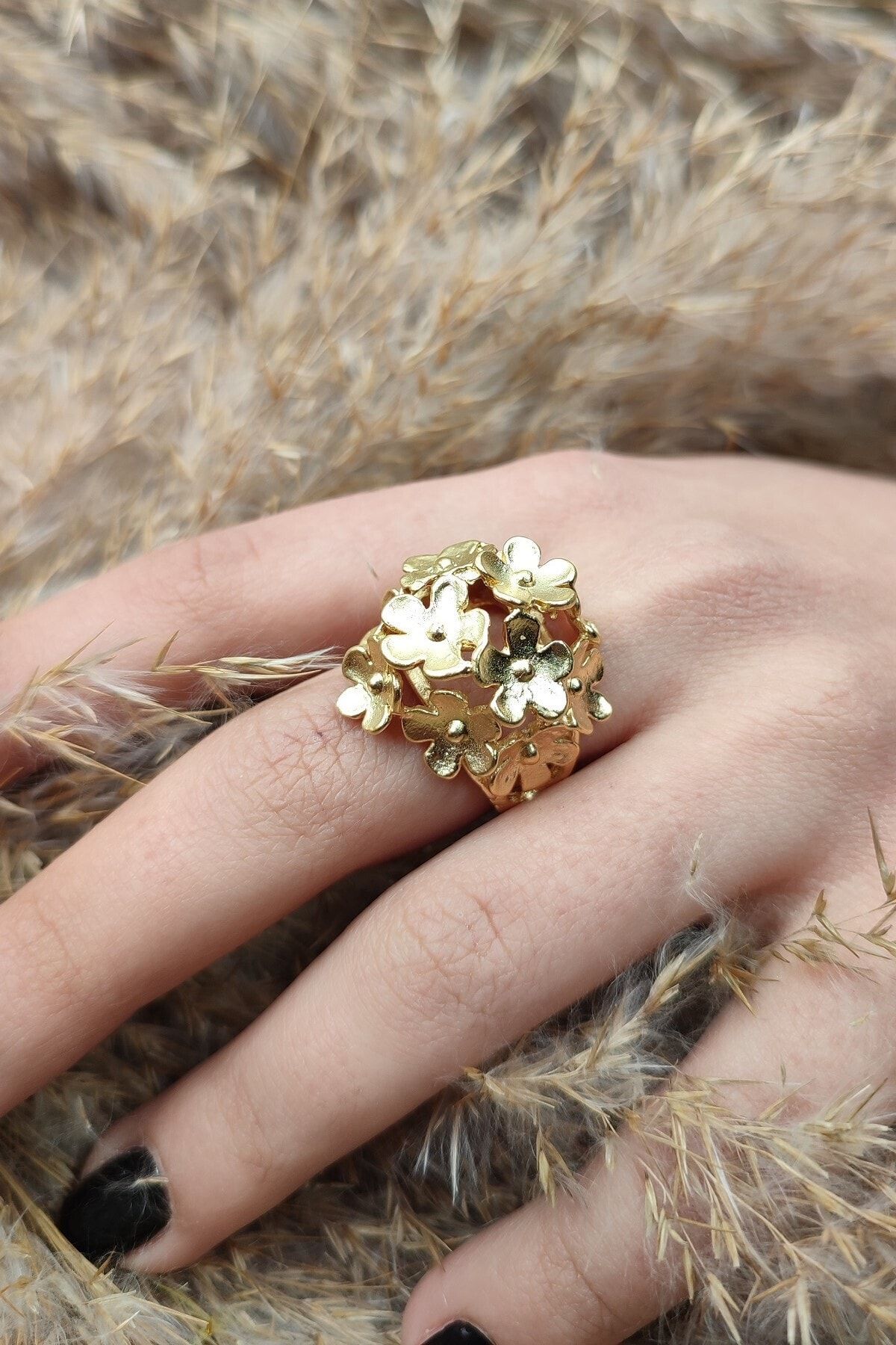 Matte gold cheap engagement ring