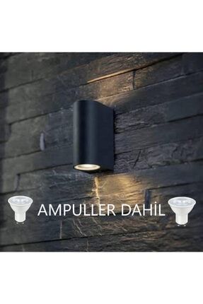 Çift Yönlü Dekoratif Antrasit Aplik - Amber Ampuller Dahil GR-3547-Amber