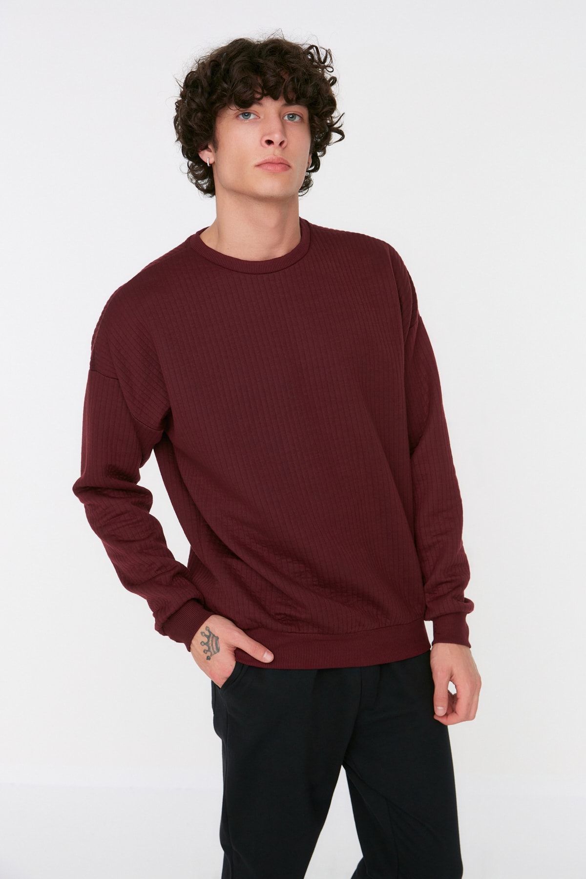Trendyol Collection Sweatshirt Bordeaux Oversized
