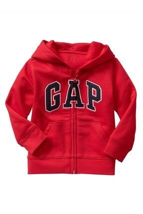 Erkek Bebek Kırmızı Logo Kapüşonlu Sweatshirt 625776
