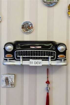 Chevrolet Duvar Heykeli Siyah, Dekoratif Duvar Biblo, Ofis Dekorasyonu, Chevy 55 Araba Aksesuarı EDS2222