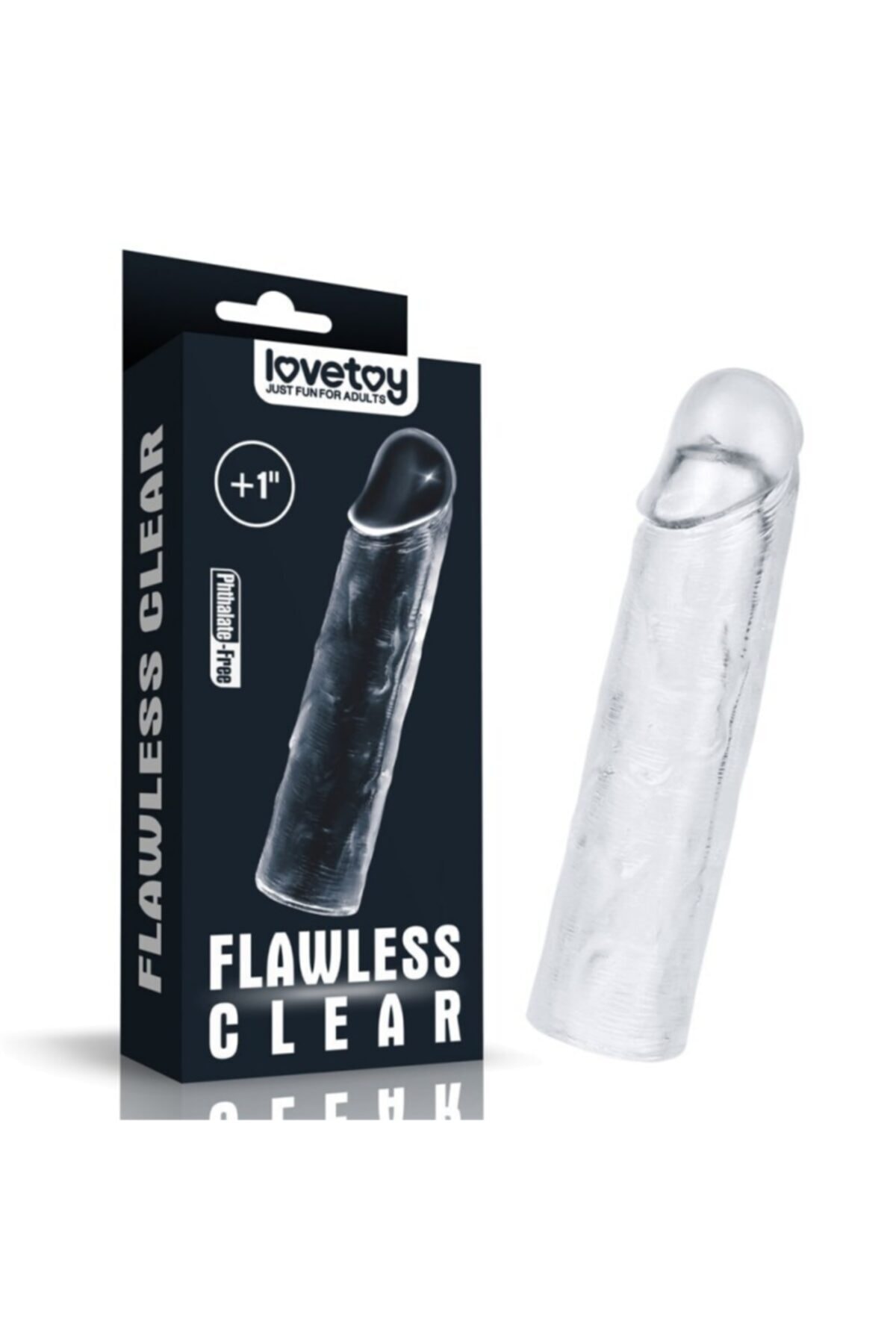 Flawless 2.5cm Uzatmalı Transparan Penis Kılıfı