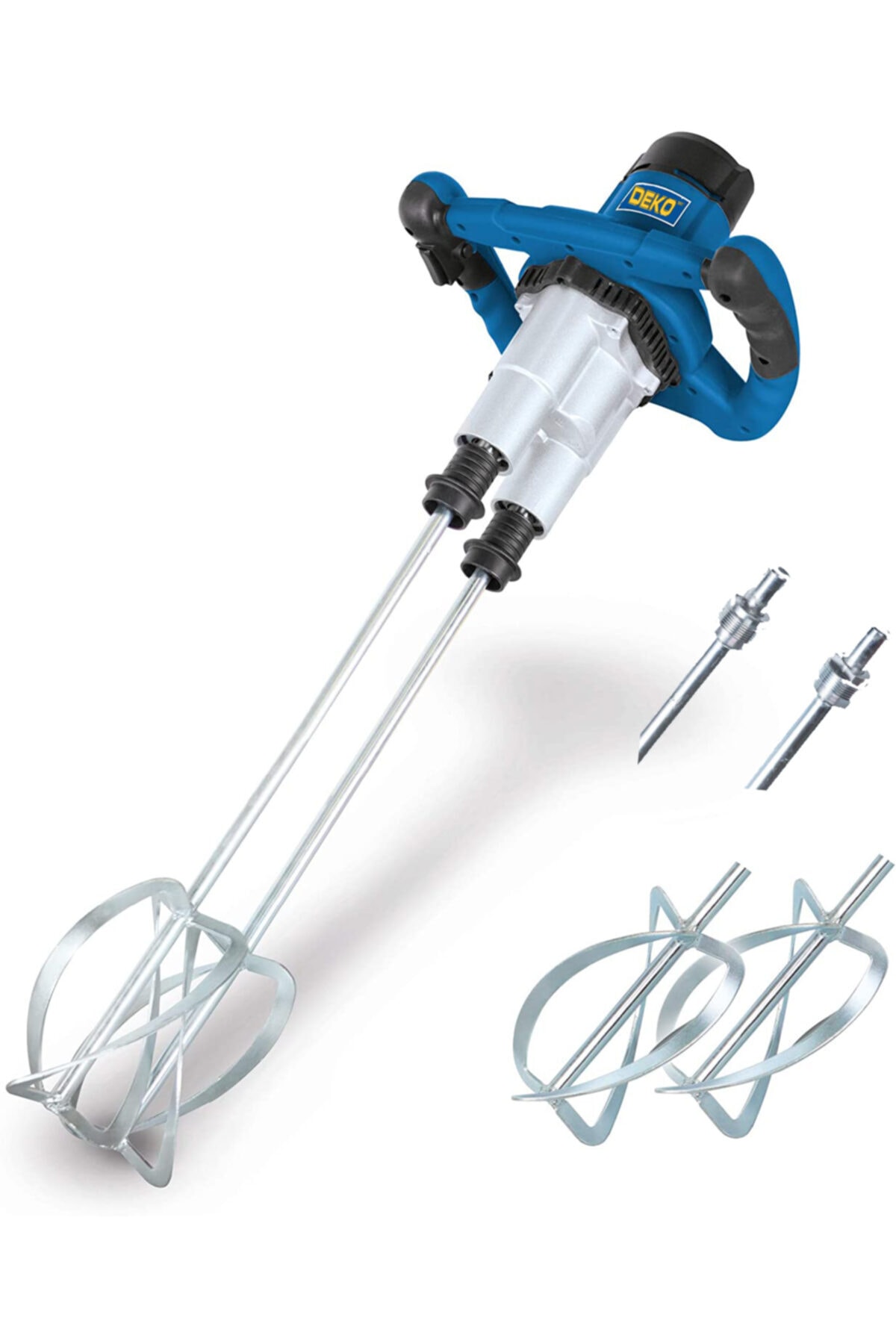 DEKO Turkey Dktpm400 4000 Watt Devir Ayarlı Çift Mixer Alçı Boya Sıva Çimento Karıştırıcı Mikser Çırpıcı Set