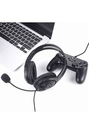 Kulak Üstü Gaming Oyuncu Mikrofonlu Kulaklık Profesyonel Kulaklık Yumuşak Ped Laptop Ps4 Eba DOSTX34