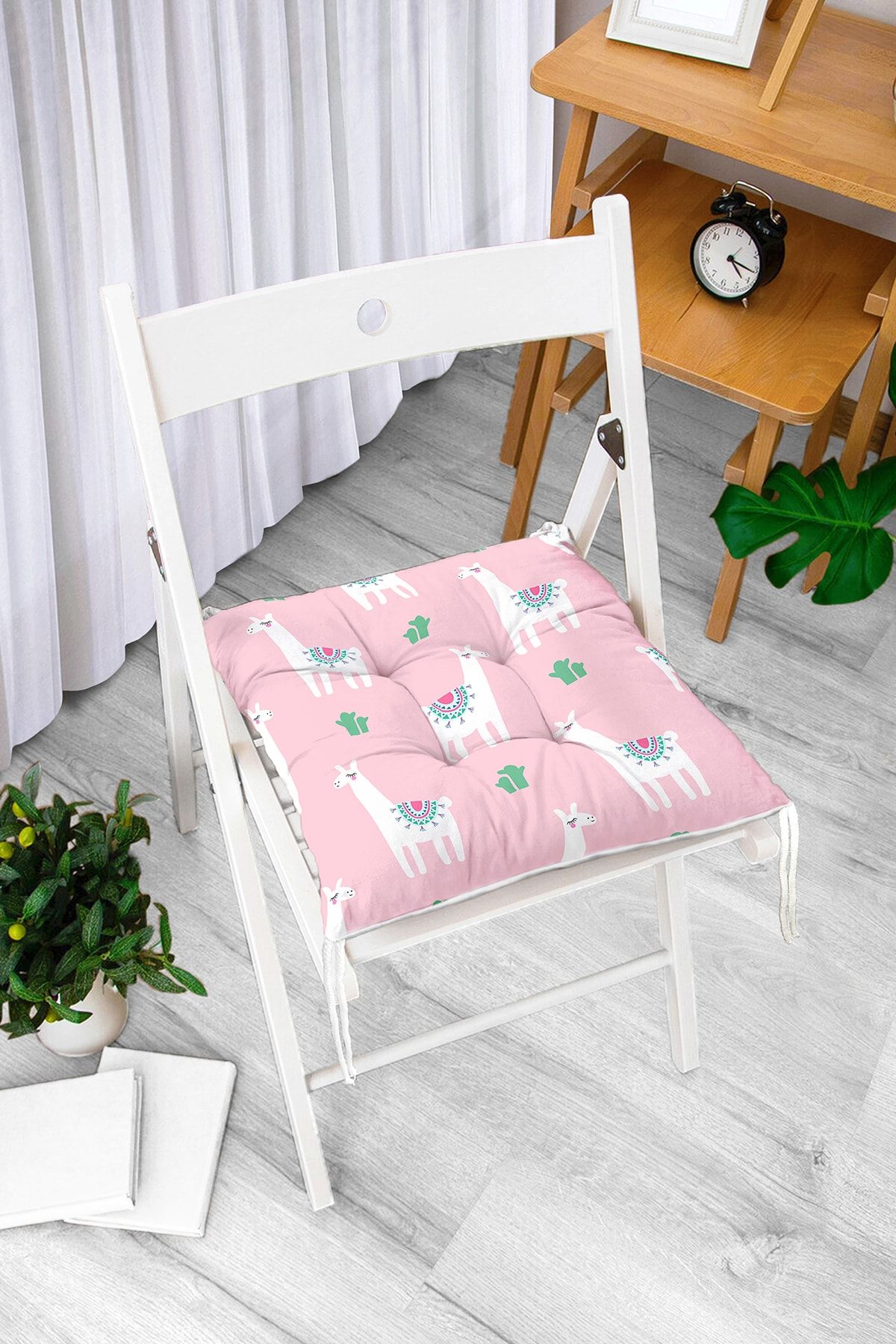 Realhomes Pernă De Scaun Puf Modernă Imprimată Digital Cu Model Drăguț De Girafe Pe Fundal Colorat - One Size