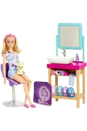Barbie Wellness Sparkle Işıltı Dolu Maske Günü Orijinal Yeni Model Barbie Set Hcm82 6293710283838
