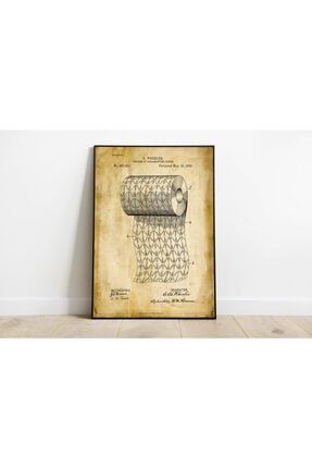 Dekoratif Sanatsal Tuvalet Kağıdı Patent Posteri 60x90cm. HPH058