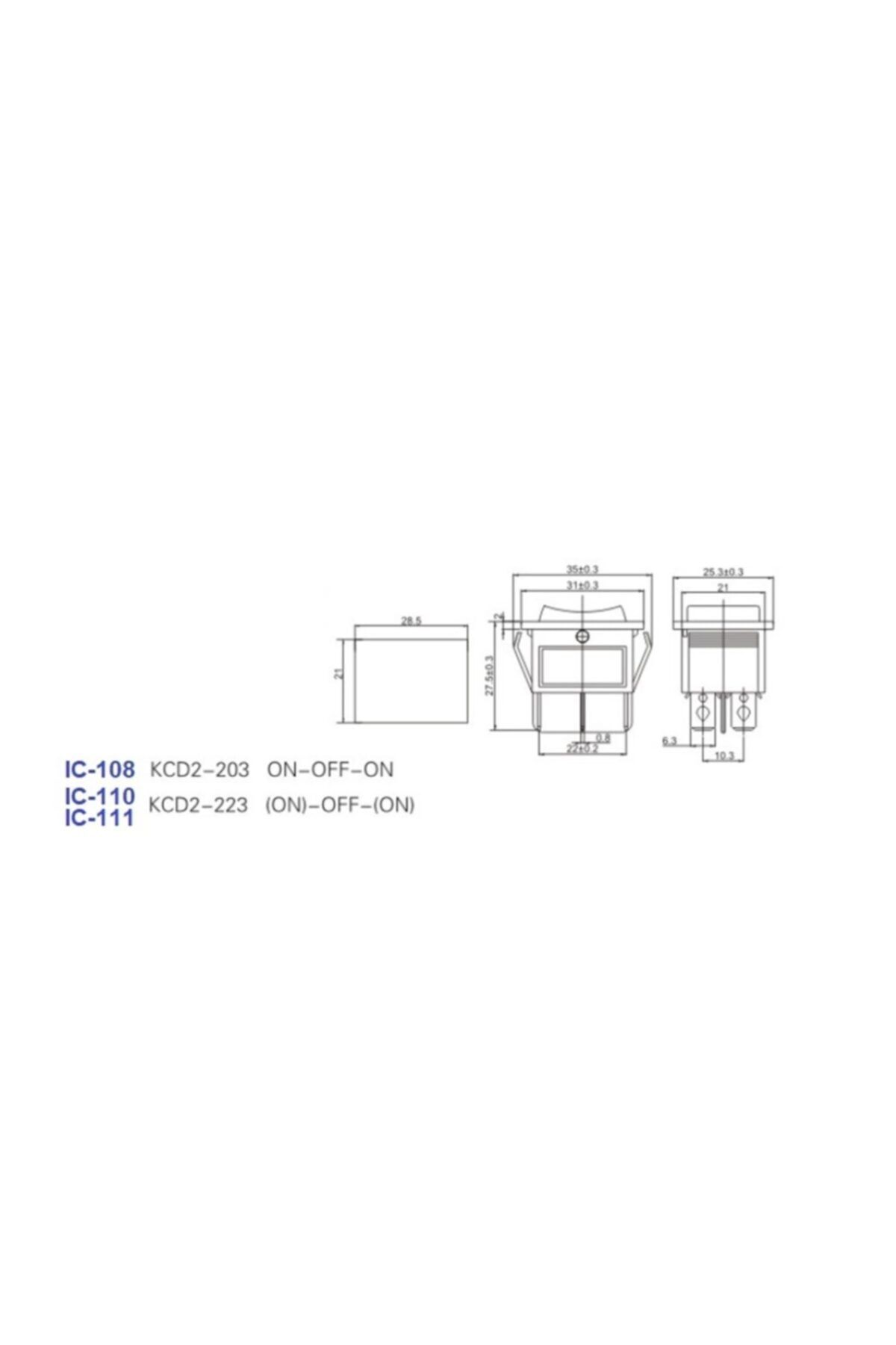 Site Hırdavat-Ic-111 Large Non-Illuminated Switch Spring Switch with Arrow 2