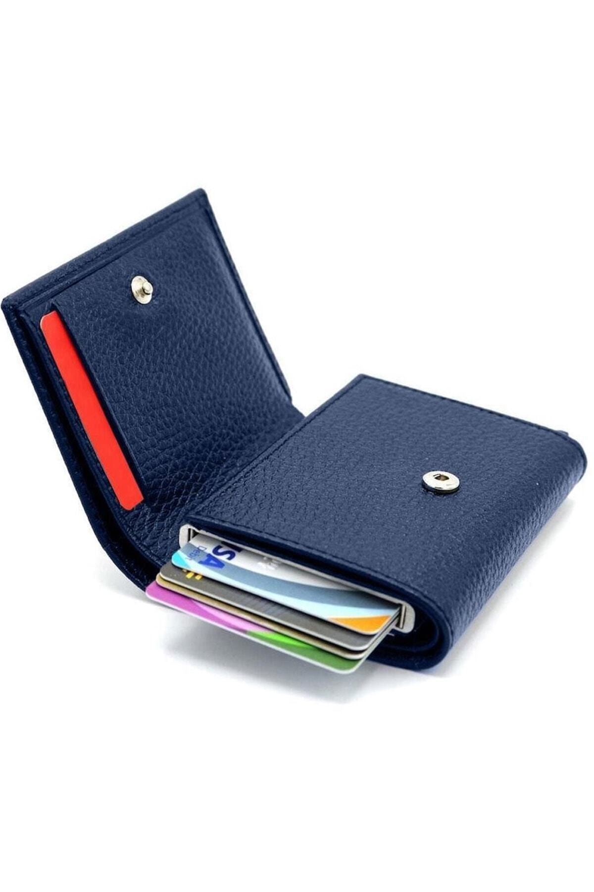 کیف پول مردانه آبی سرمه ای Lederax | LD-00003 اورجینال - تصویر 2