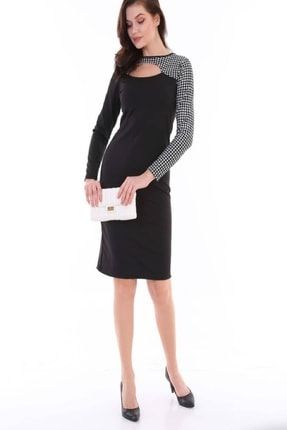 Kadın Çelik Yaka Detaylı Elbise NKT-SNSLF-3018