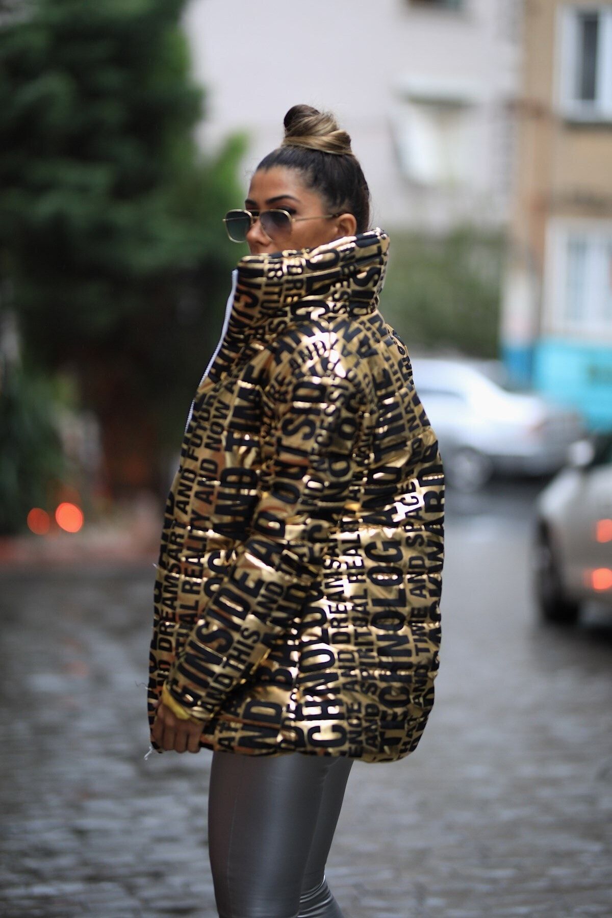 Leopard print hotsell bubble coat