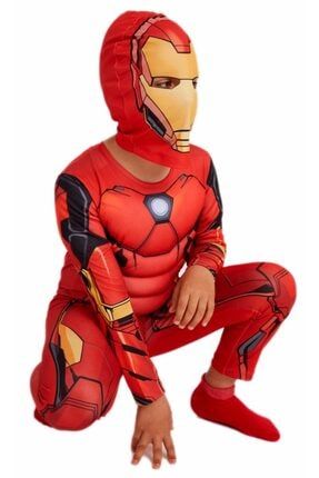 Disney Marvel Orjinal Lisanslı Kaslı - Demir Adam Kostümü Çocuk Kıyafeti 4U20I115042