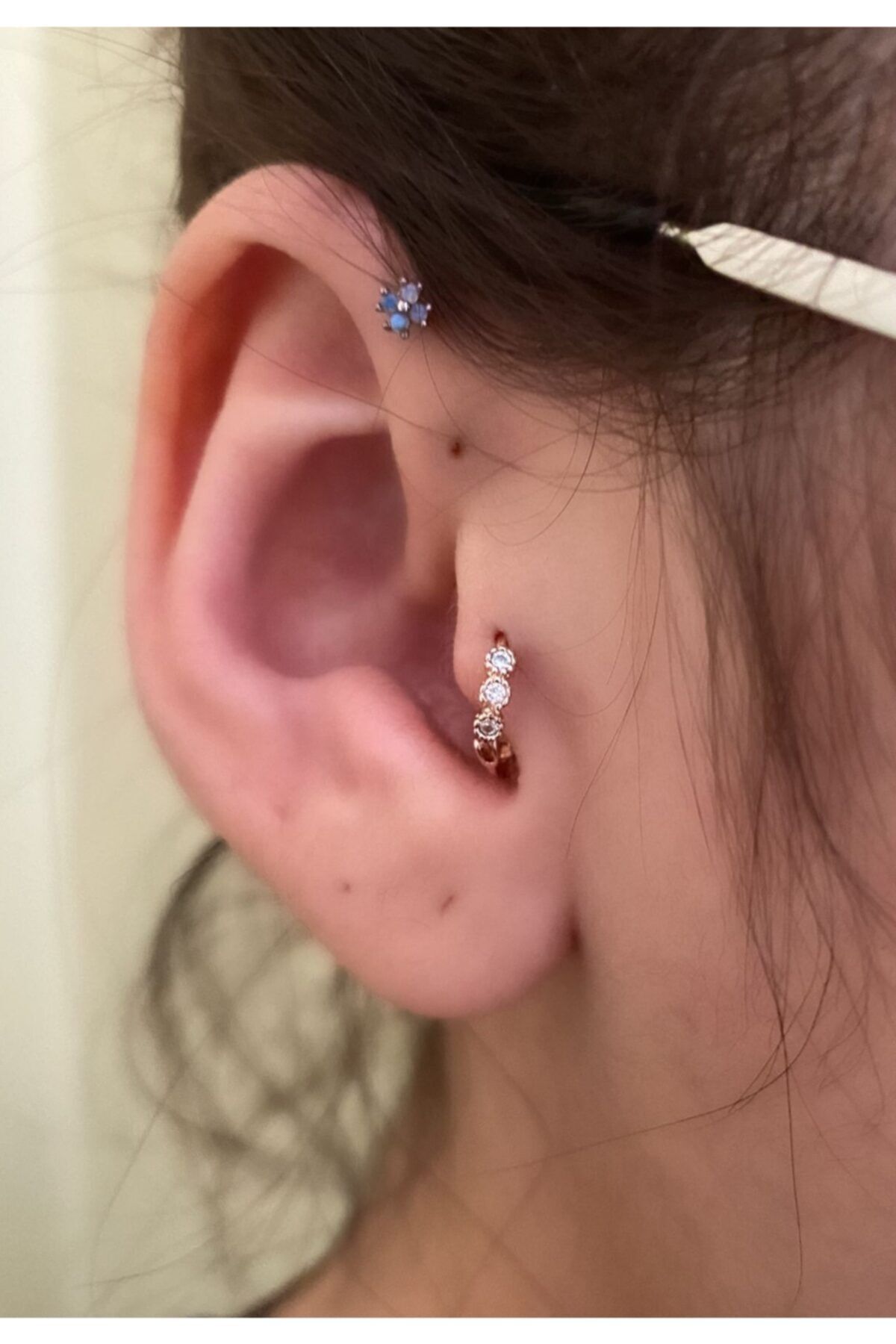 Arescollection Surgical Steel Rosegold Color Mini Ring Tragus