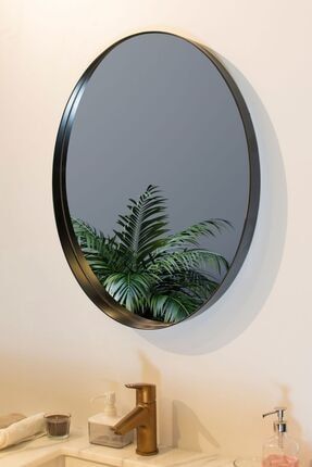 Hera Ahşap Çerçeveli Oval Mat Siyah Dekoratif Ayna MNSMBLYHRAYNA