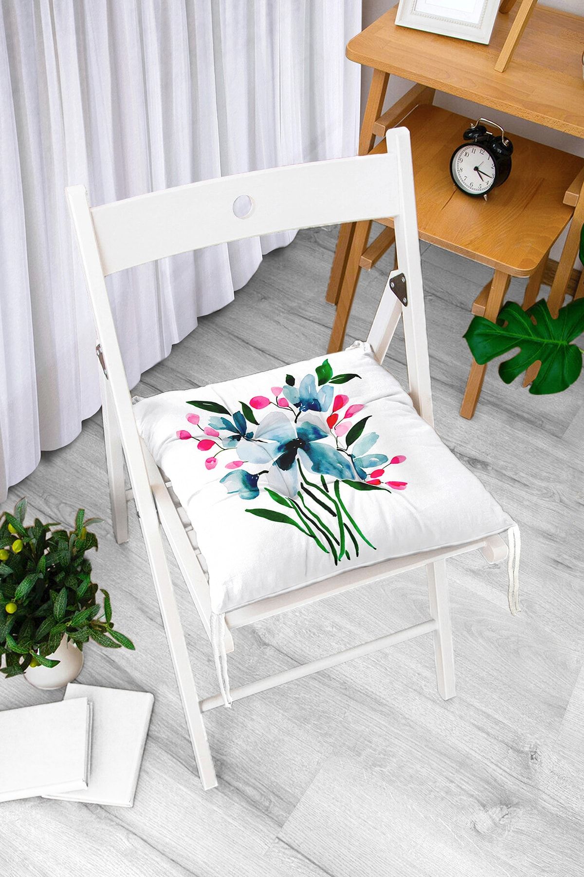 Realhomes Pernă De Scaun Pufoasă Decorativă, Cu Model De Flori, Imprimată Digitală Modernă - One Size