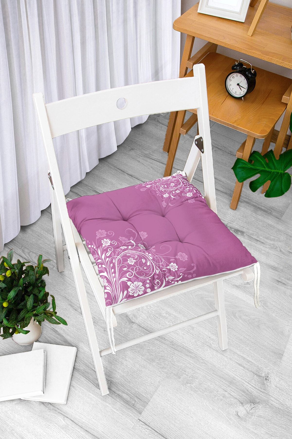 Realhomes Pernă De Scaun Modernă Cu Imprimeu Digital Liliac Puf - Mărime unică