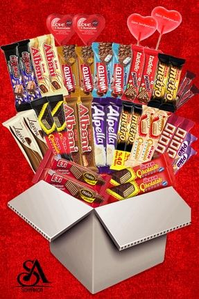 Çikolata Aşkı 38 Parça Çikolata Paketi. Seni Seviyorum Yazılı Şeker Ve Tohumlu Kalem Hediyeli SoyAkca-ÇikolataAşkı38Parça