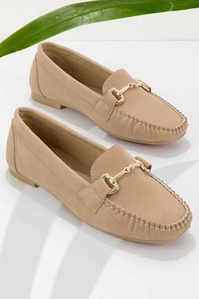 Camel Nubuk Kadın Loafer Ayakkabı K01542166201