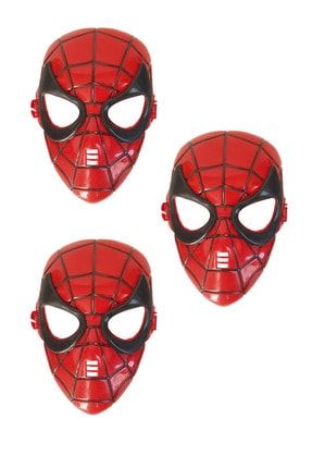 Süper Maske Seti 3 Adet Spider-man Örümcek Adam Parti Malzemesi Kostüm gre-1e
