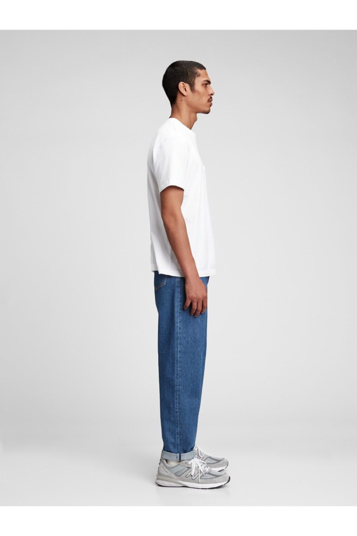 Erkek Mavi Flex Relaxed Taper Washwell Jean Pantolon