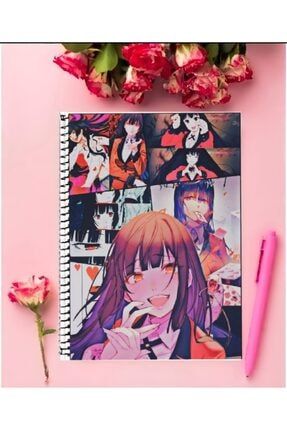 Kakegurui Anime Defter 1 Adet Özel Tasarım A4 Boyutu 21*29 Cm Telli Çizgili Defter bulweiser58090