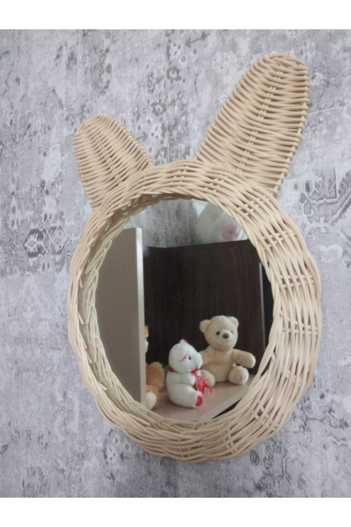 Deniz Sanat Rattan Kulaklı Ayna