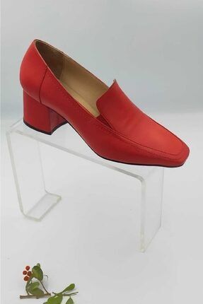 Kadın Günlük Kırmızı Hakiki Deri Ayakkabı 22089