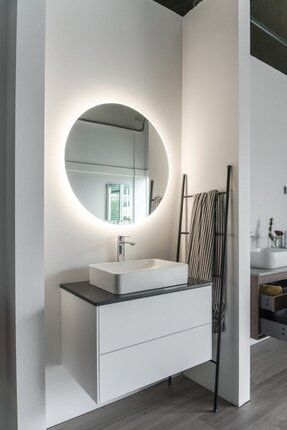 60cm Beyaz Ledli Banyo Aynası Yuvarlak Duvar Aynası - Trafolu TYC00360843165