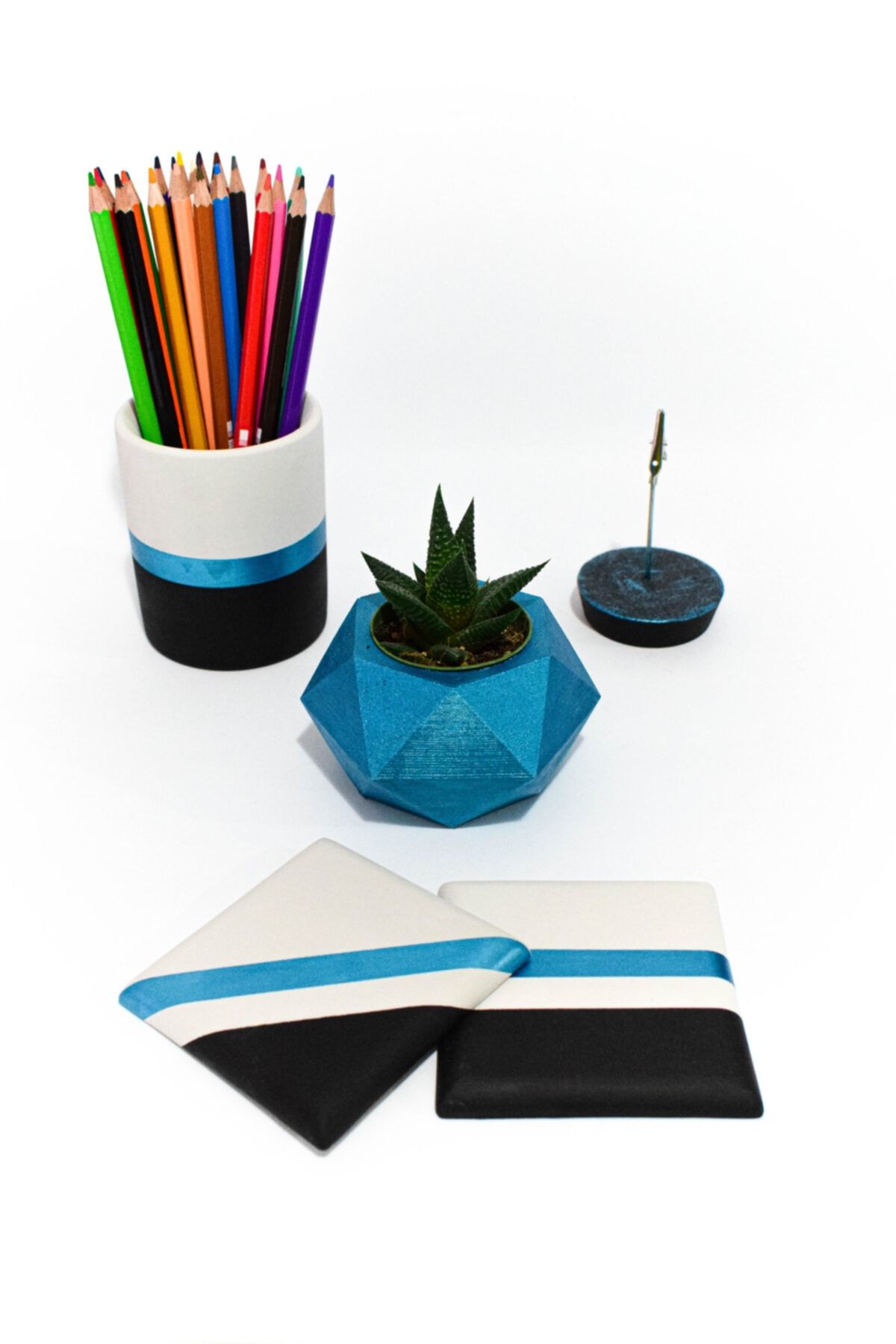 PAYATASARIM Set De Birou Suport Stilou Suport Pentru Note Pentru Ghiveci Cactus Și Subțire - One Size