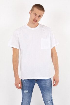 Erkek Basic Oversize Sıfır Yaka Cepli T-shirt CDM-TSH-EB0212