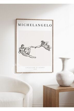 Michelangelo One Line Drawing Çerçevesiz Poster PSTR-05