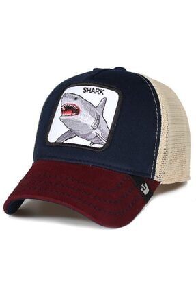 Shark Köpek Balığı Hayvan Figürlü Unisex Bordo-lacivert Şapka COSMOOUT3031