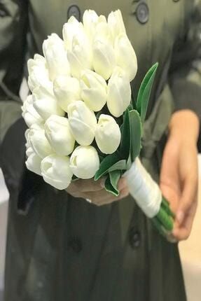 Gelin Buketi Kırık Beyaz Renk Islak Lale Damat Yaka Çiçeği 0067