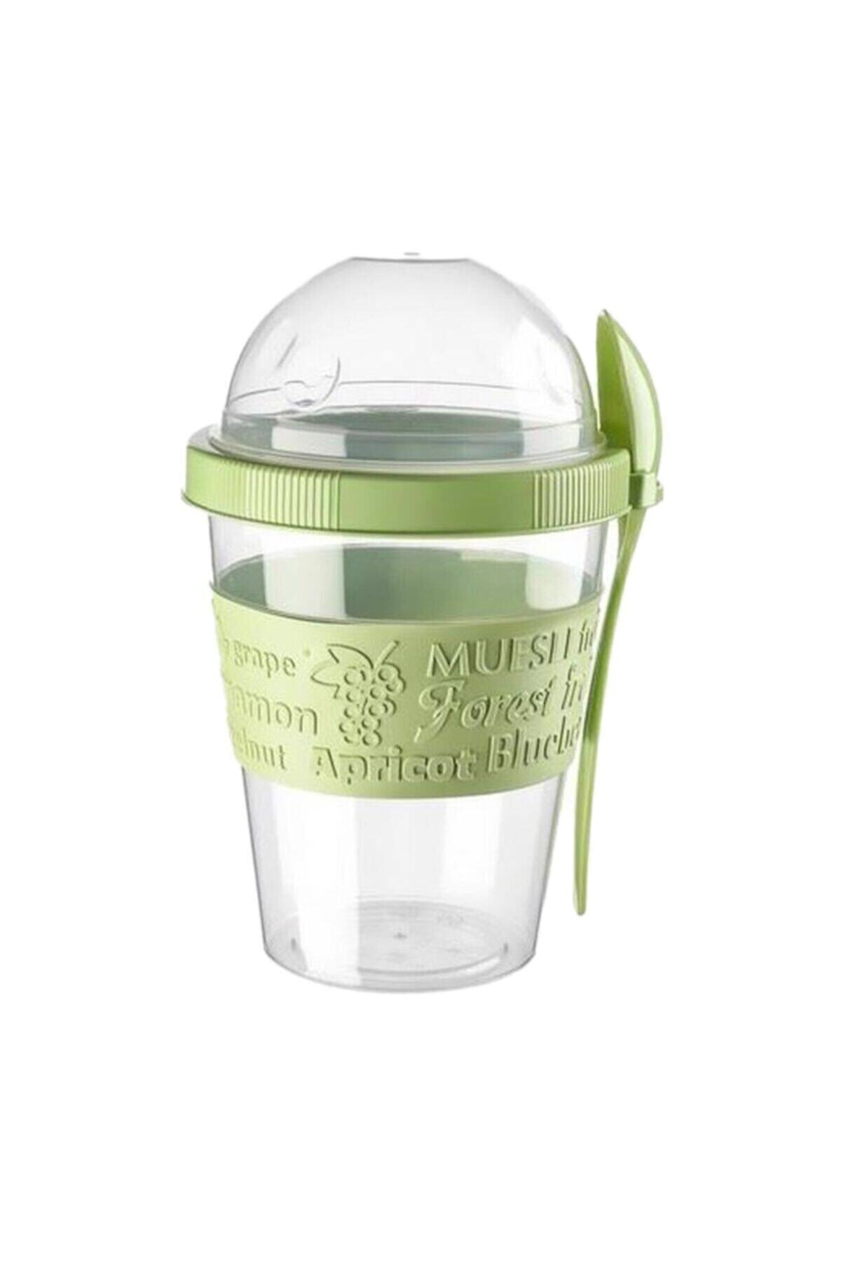 Leva House Yoğurt Bardağı Kaşıklı Meyve Haznelı Taken Yoğurt Kabı