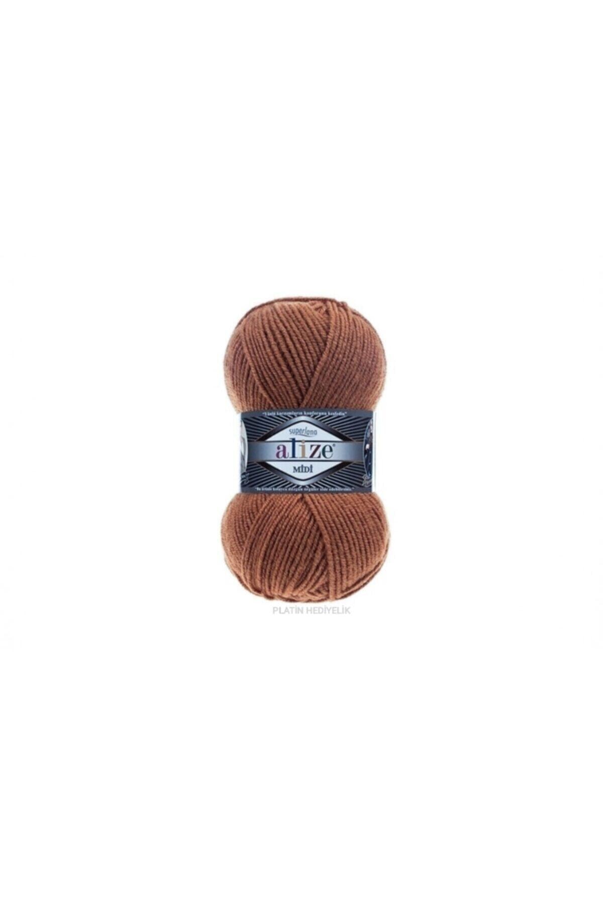 ( 5 Pcs ) Superlana Midi 36 Tan Hand Knitting Yarns Vest Cardigan Rope Scarf Sweater Yarn