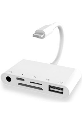 Iphone 12 Pro Uyumlu Lightning To Usb Kamera Okuyucu Kart Okuyucu 3.5mm Kulaklık Çoklayıcı TXAD119